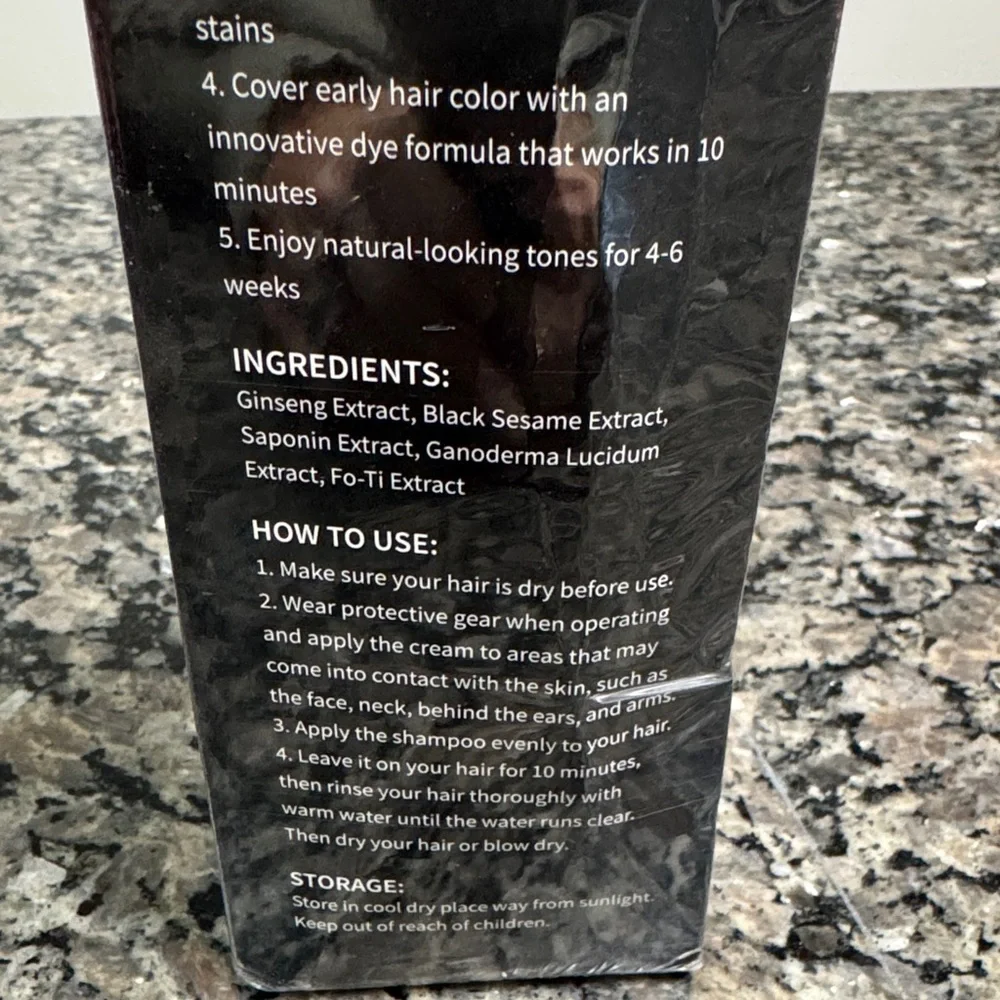 Nova Hair Dark Brown Hair Dye Shampoo NWT